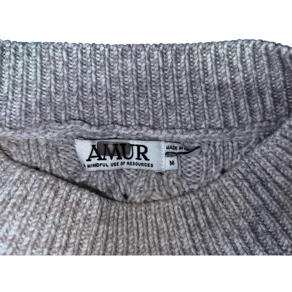 Amur Ulla Fringe Merino Wool Cable Knit Sweater With Fringe Detail Beige Sz Medi - Picture 4 of 15